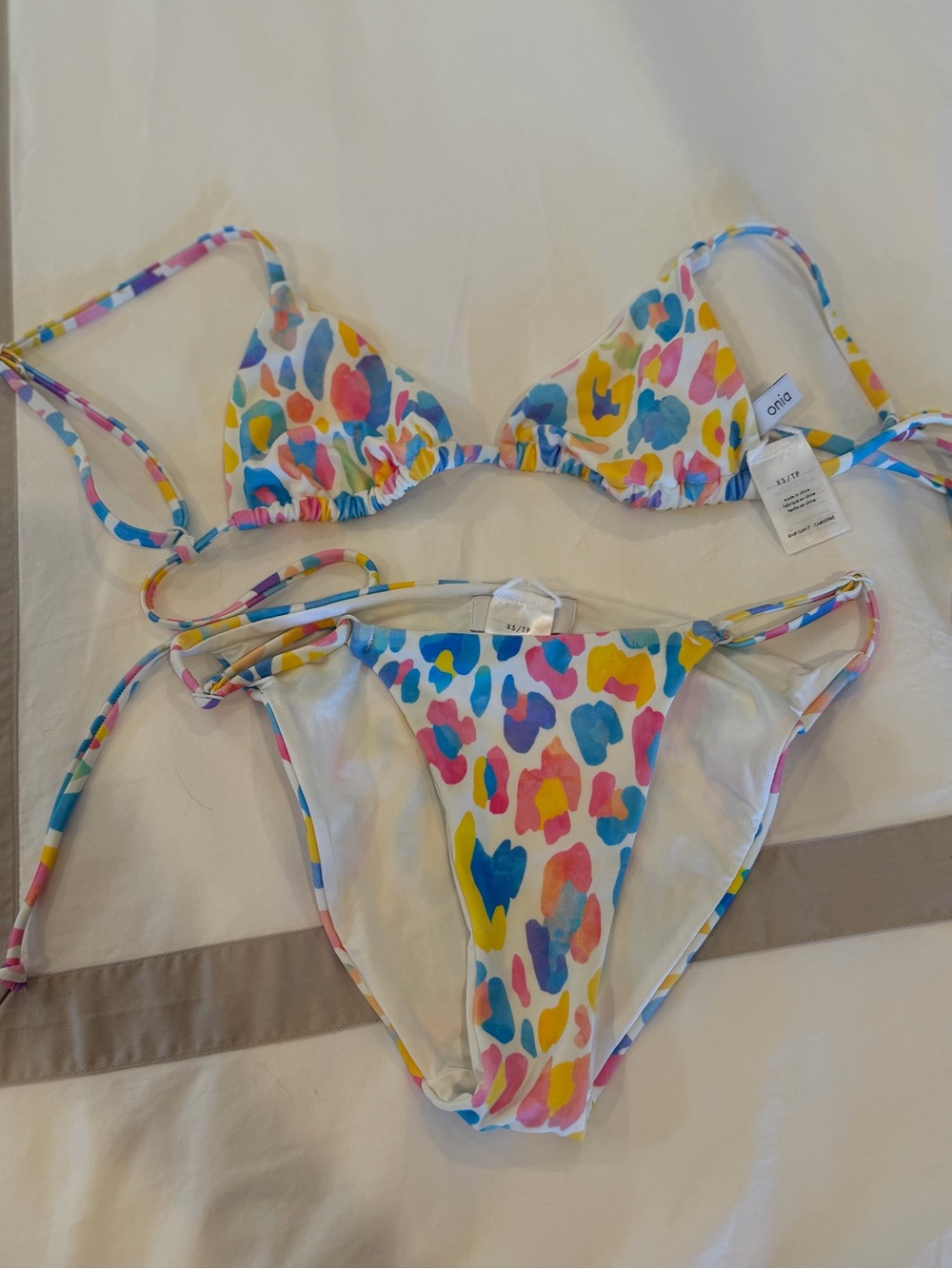 🐆🌈 Onia Triangle Bikini Set – Size XS like new